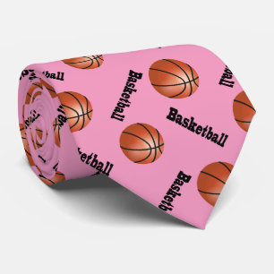 Sporty Pink Background   Basketball Stropdas