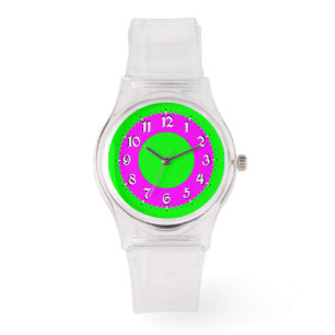 Sporty Pink en Green Analog Watch Horloge
