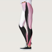 Sporty Pink Modern Technische Grafische Mode Sport Leggings (Links)