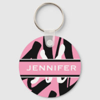 Sporty Pink White Monogram, op maat gemaakt