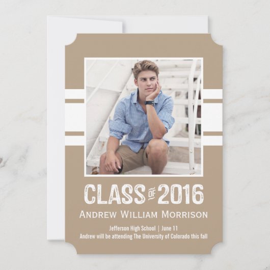 Sporty Prep Afstuderen Foto Klasse 2016 Kaart (Voorkant)