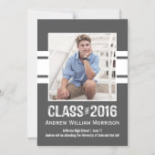 Sporty Prep Afstuderen Foto Klasse 2016 Magnetische Uitnodiging (Voorkant)