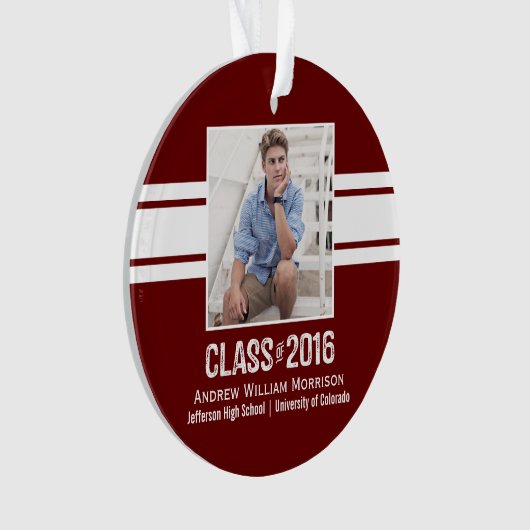 Sporty Prep Afstuderen Foto Klasse 2016 Ornament (voorkant)