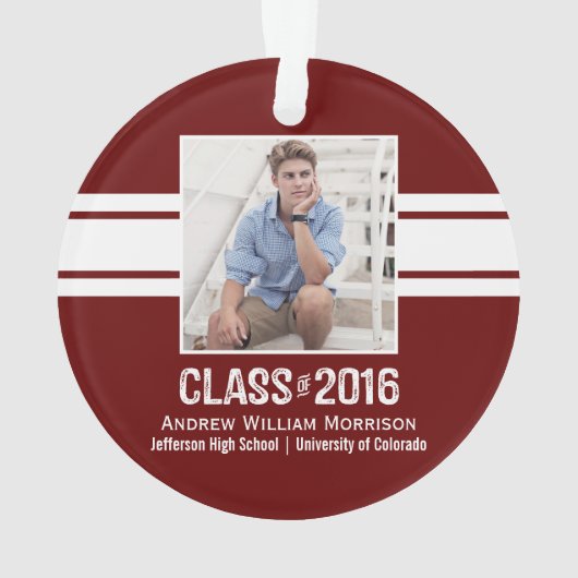 Sporty Prep Afstuderen Foto Klasse 2016 Ornament (achterkant)