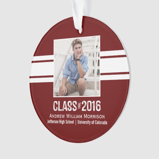 Sporty Prep Afstuderen Foto Klasse 2016 Ornament (voorkant)