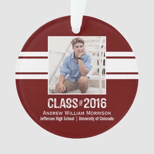 Sporty Prep Afstuderen Foto Klasse 2016 Ornament (voorkant)