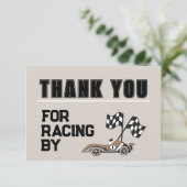 Sporty Race Car Bedankkaart (Staand voorkant)