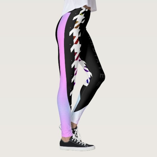 Sporty Rainbow Greek Key Houndstooth Radiate Leggings (Rechts)