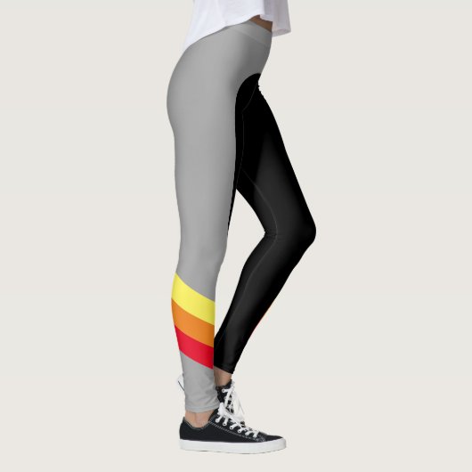Sporty Red/Oranje/Yellow Stripe Leggings (Rechts)