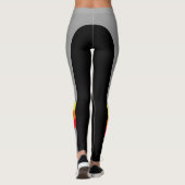 Sporty Red/Oranje/Yellow Stripe Leggings (Achterkant)