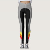 Sporty Red/Oranje/Yellow Stripe Leggings (Voorkant)