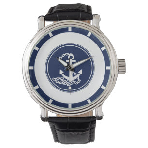 Sporty Sailor-stijl met anker Nautische kleuren Horloge