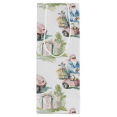 Sporty Santa - golf Wijn Cadeautas (Achterkant)