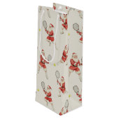Sporty Santa - tennis Wijn Cadeautas (Achterkant Gekanteld)