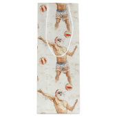 Sporty Santa - volleyball Wijn Cadeautas (Voorkant)