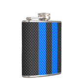 Sporty Sky Blue Carbon Style tegen racestrepen Heupfles (Rechts)