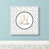 Sporty Soccer Puppies Monogramed Canvas Afdruk (Insitu (Houten vloer))