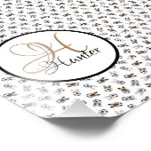 Sporty Soccer Puppies Monogramed Foto Afdruk (Hoek)