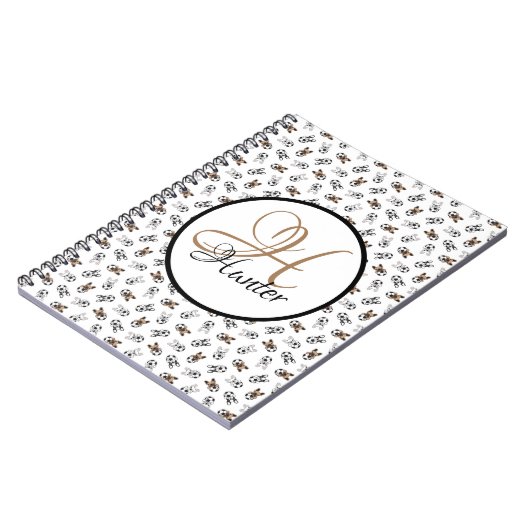 Sporty Soccer Puppies Monogramed Notitieboek (Linkerzijde)