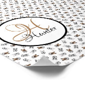 Sporty Soccer Puppies Monogramed Poster (Hoek)