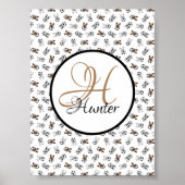 Sporty Soccer Puppies Monogramed Poster (Voorkant)