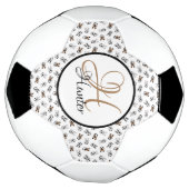 Sporty Soccer Puppies Monogramed Voetbal (Gedraaid)
