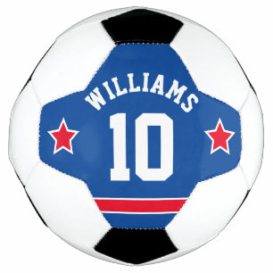 Sporty Stars Nummers Stripes Red White Team Voetbal