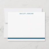 Sporty Strepen Donkerblauw & Grijs Atletische Here Notitiekaartje (Voorkant)