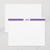 Sporty Stripes Monogram Masculine Paars en wit Notitiekaartje (Voorkant / Achterkant)