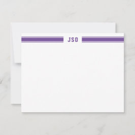 Sporty Stripes Monogram Masculine Paars en wit Notitiekaartje