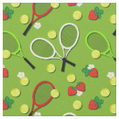 Sporty Tennis Balls en Rackets Pattern Stof (Close Up)