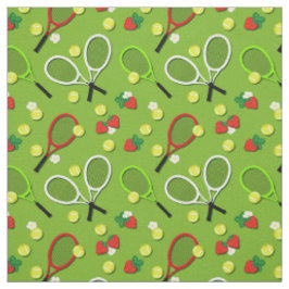 Sporty Tennis Balls en Rackets Pattern Stof