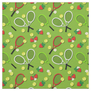 Sporty Tennis Balls en Rackets Pattern Stof