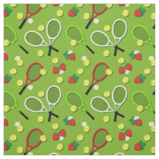 Sporty Tennis Balls en Rackets Pattern Stof