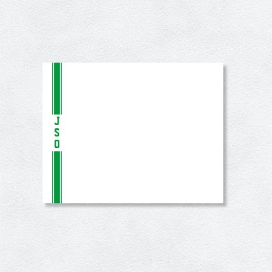 Sporty Vertical Stripes Monogram Groen Wit Mannen Notitiekaartje