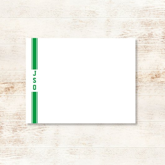 Sporty Vertical Stripes Monogram Groen Wit Mannen Notitiekaartje