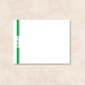 Sporty Vertical Stripes Monogram Groen Wit Mannen Notitiekaartje