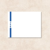 Sporty Verticale strepen Monogram Blue White Manne Notitiekaartje