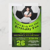 Sporty Vibrant Green Custom Photo Birthday  Kaart (Voorkant)