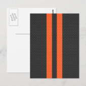 Sporty Vibrant Oranje Stripes Carbon Style Briefkaart (Voorkant / Achterkant)