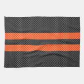 Sporty Vibrant Oranje Stripes Carbon Style Theedoek (Horizontaal)