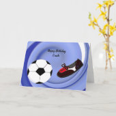 Sporty Voetbal coach Birthday Kaart (Gele Bloem)