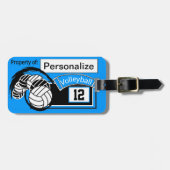 Sporty Volleyball 🏐 | DIY Achtergrondkleur Bagagelabel (Voorkant horizontaal)