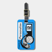 Sporty Volleyball 🏐 | DIY Achtergrondkleur Bagagelabel (Voorkant verticaal)