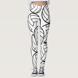 Sporty Volleyball Pattern Leggings
