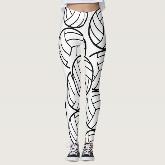 Sporty Volleyball Pattern Leggings (Voorkant)