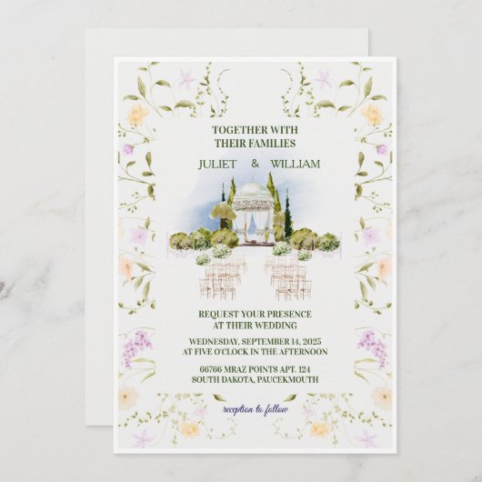 Sporty Wedding Invitation | Glass House  Kaart (Voorkant / Achterkant)