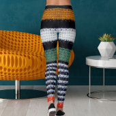 Sporty Women Striped Wool Texture Knitted Pattern  Leggings