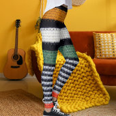 Sporty Women Striped Wool Texture Knitted Pattern  Leggings