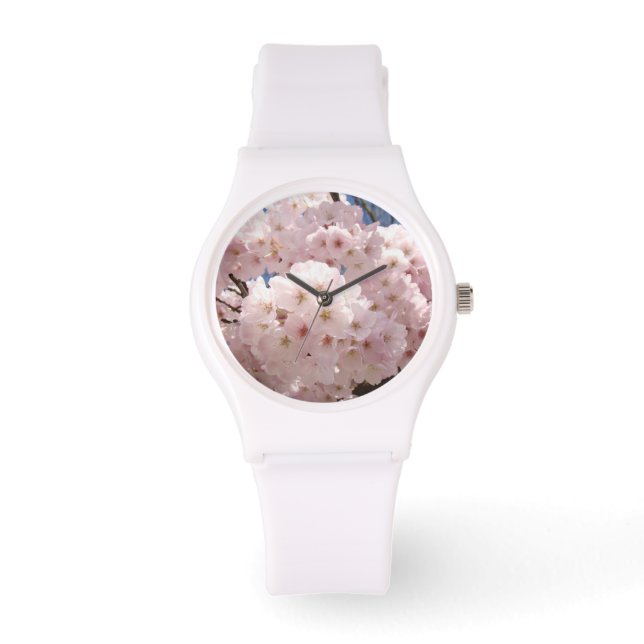 Sporty Women's Watches Spring roze bloesems Horloge (Voorkant)